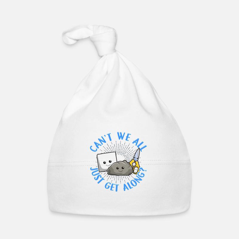 Can't We All Just Get Along Rock Paper Scissors Organic Baby Cap