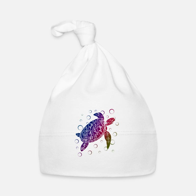 Marine Conservation Polynesian Sea Turtle Gift Organic Baby Cap