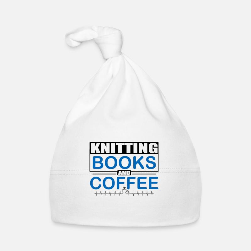 Strickbücher und Kaffee Spaß Strick Geschenke Baby Bio-Mütze