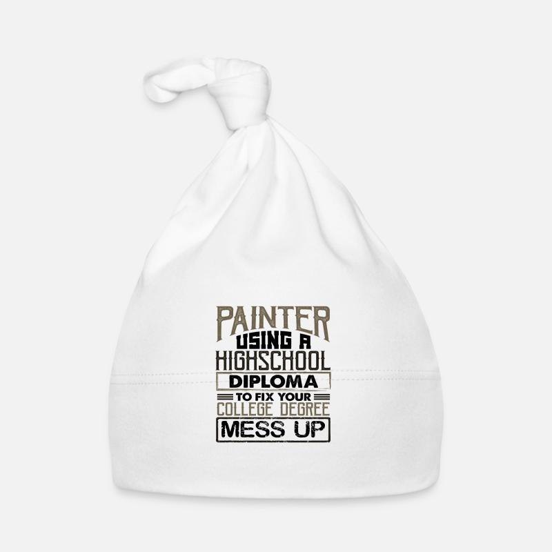 Painter Using High School Diploma Fix College Organic Baby Cap