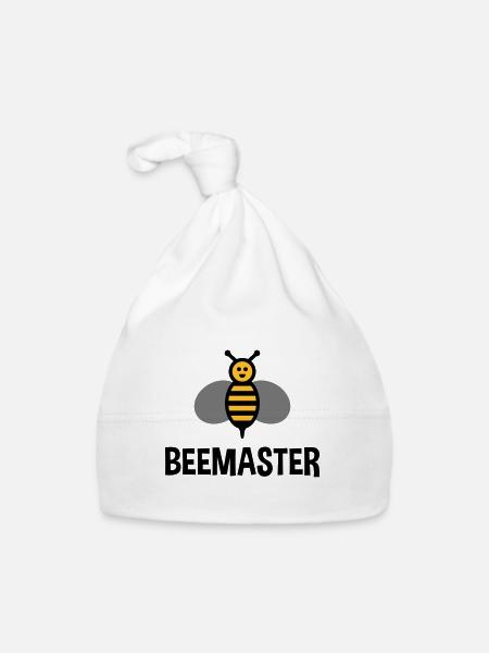 Beemaster (abeille) - Bonnet bio Bébé - blanc - Devant