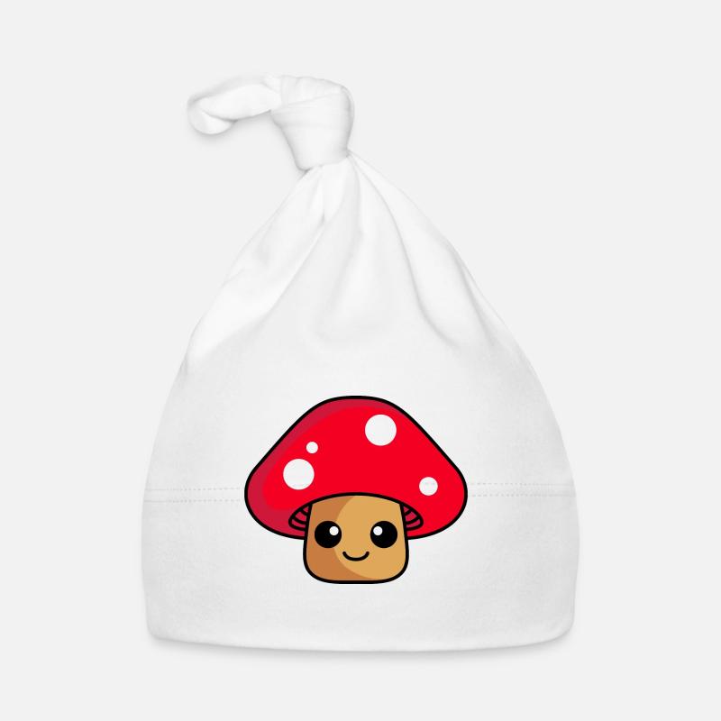 Mushroom Comic - Organic Baby Cap - white