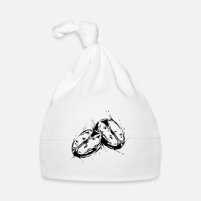 Grain de café - Bonnet bio Bébé - blanc