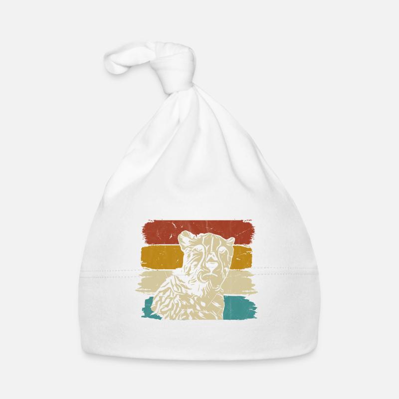 Guépard faune rétro Bonnet bio Bébé