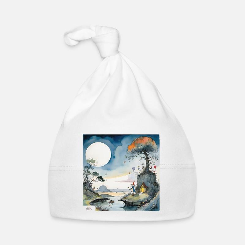 Cartoon wizard dreamscape Organic Baby Cap