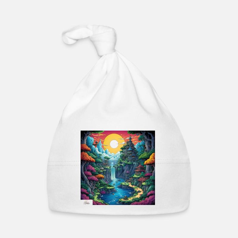 Friedliches Comic-Refugium Baby Bio-Mütze