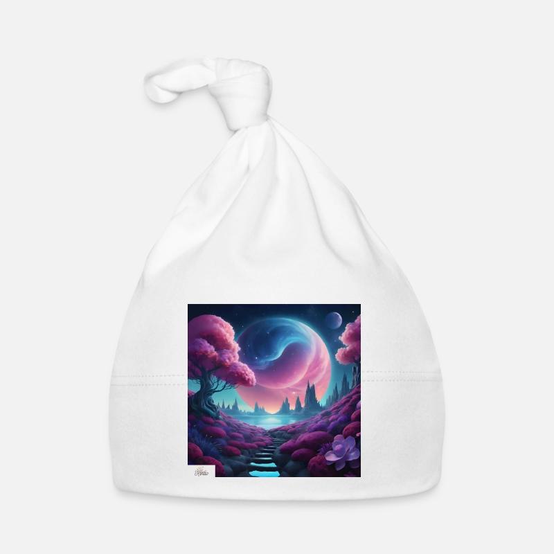 Paysage onirique céleste épique - Bonnet bio Bébé - blanc