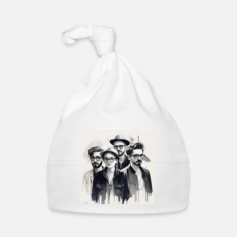 Freunde Tusche Porträt Baby Bio-Mütze