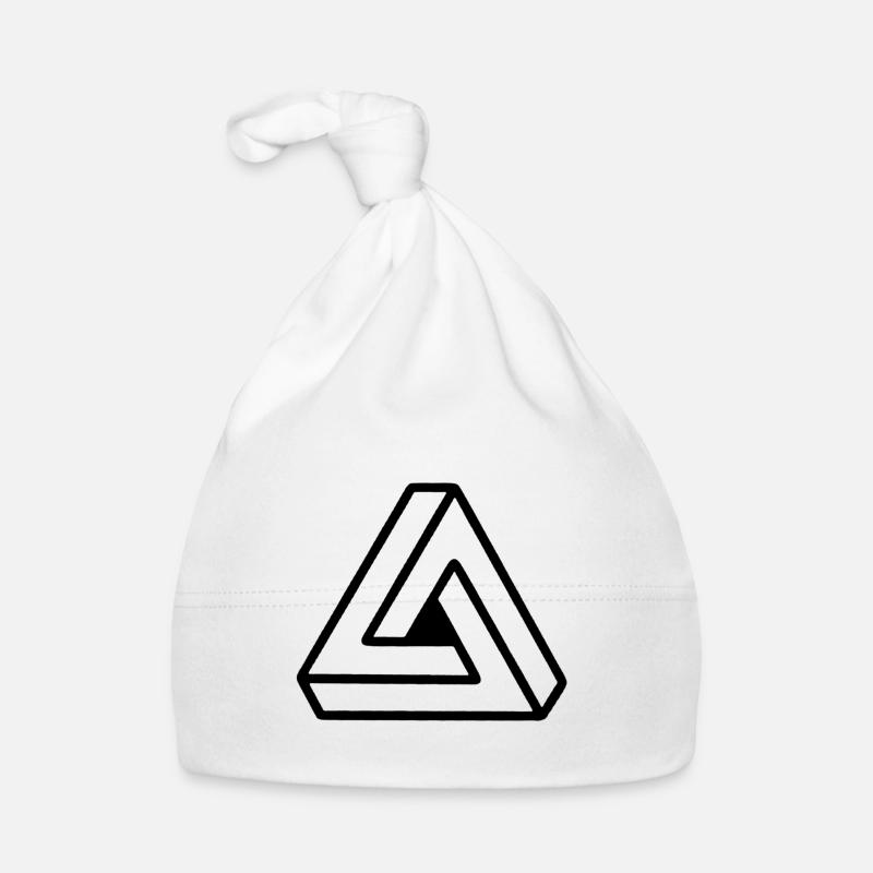 Penrose triangle - Impossible Triangle - Bonnet bio Bébé - blanc