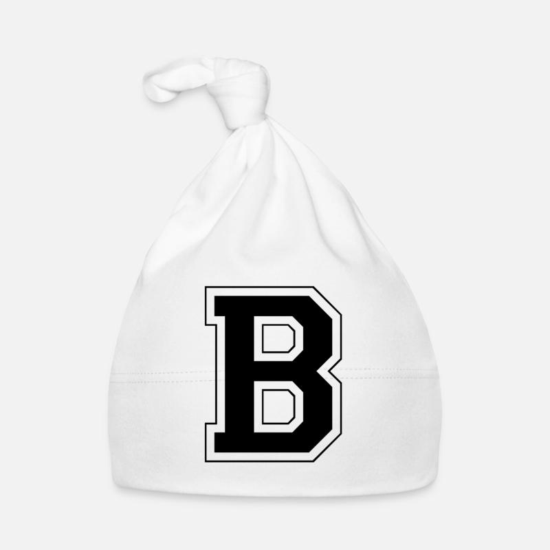 Buchstabe B - Baby Bio-Mütze - Weiß