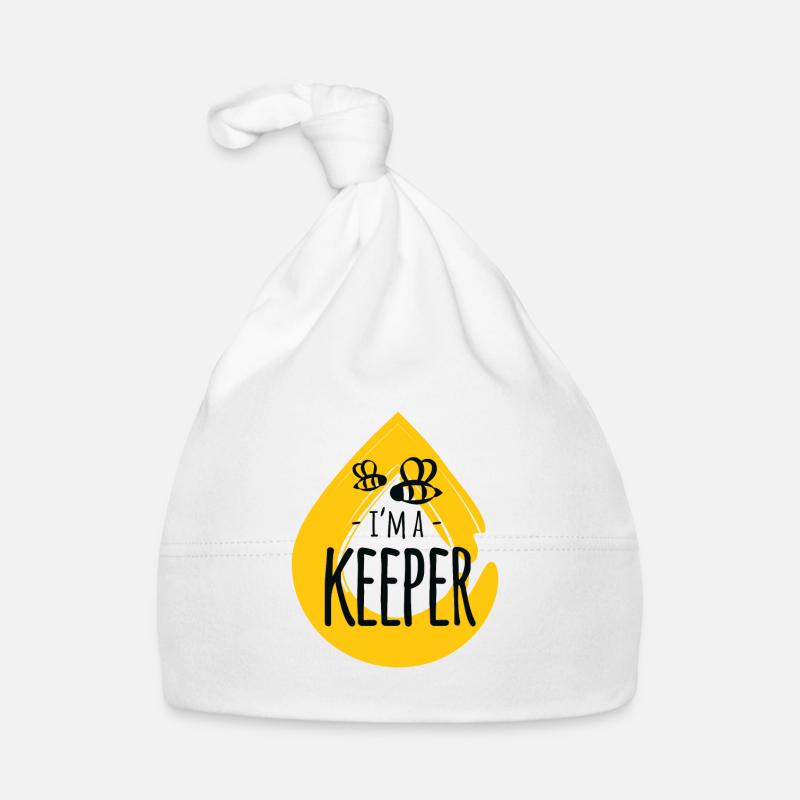 I'm a Keeper honey animal insect beekeeper - Bonnet bio Bébé - blanc
