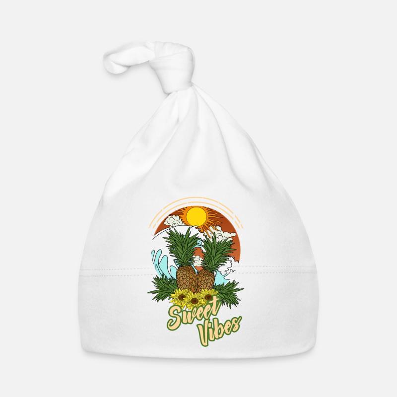 Pineapple Summer Sun Beach Hawaii - Sweet Vibes Organic Baby Cap
