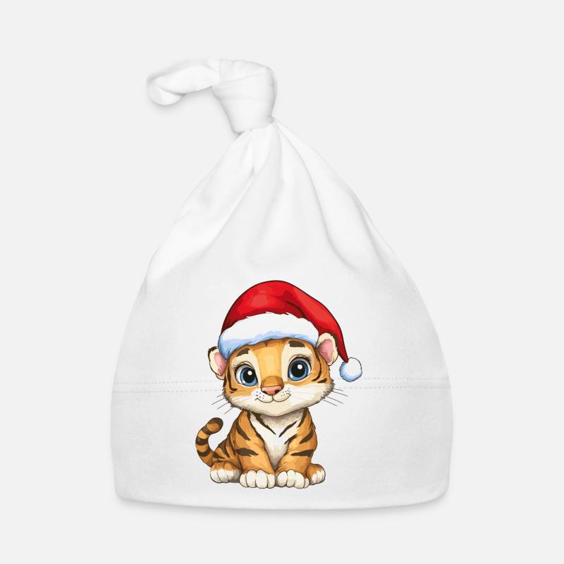 Tigre Noël mignon Noël mignon Noël Bonnet bio Bébé