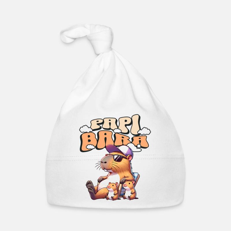 Papibara Capybara Vater Papa Baby Bio-Mütze