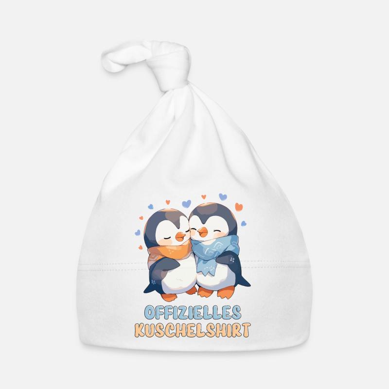 Offizielles Kuschelshirt Pinguine Liebe Herz Süß Baby Bio-Mütze