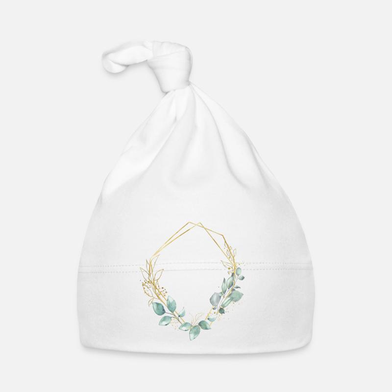 Trendy Greenery 1 customizable Organic Baby Cap