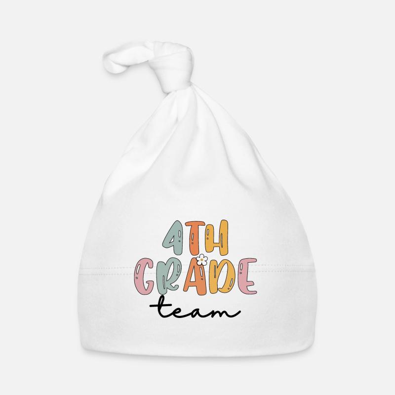 Team 4th Grade as 4 grade Squad Elementary School Organic Baby Cap