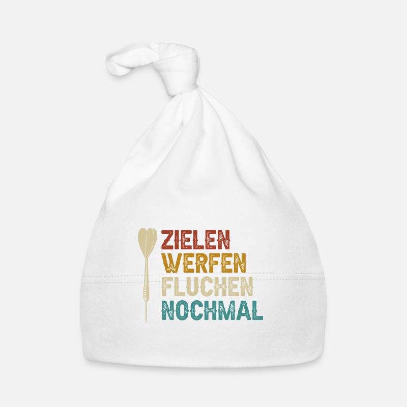 Dart Zielen werfen fluchen nochmal Dartpfeil Baby Bio-Mütze