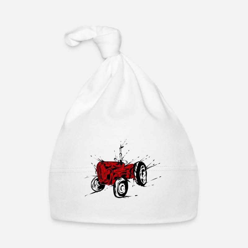 Old red tractor Organic Baby Cap