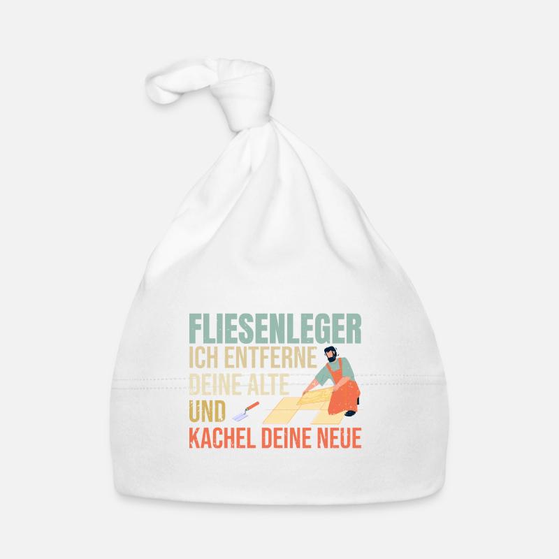 Fliesenleger Fliesen Handwerker Baby Bio-Mütze