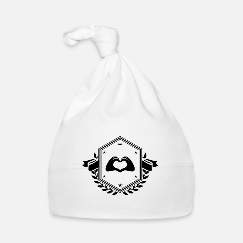 Hände Herz Wappen Baby Bio-Mütze