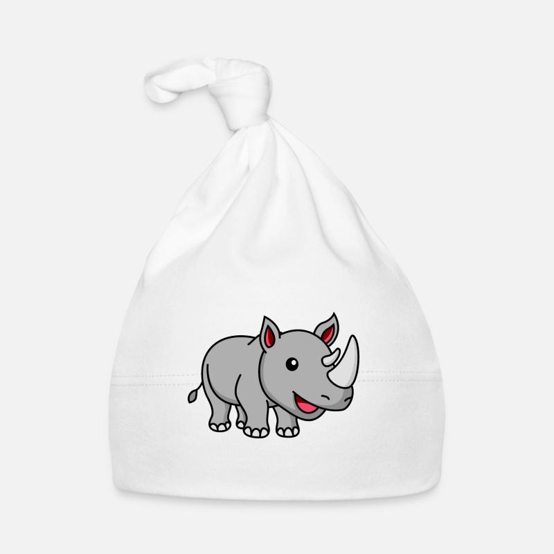 Nashorn Comic Tier Baby Bio-Mütze