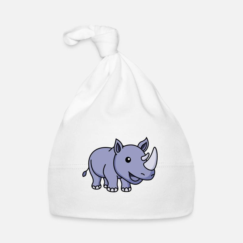 Nashorn Comic Tier Baby Bio-Mütze