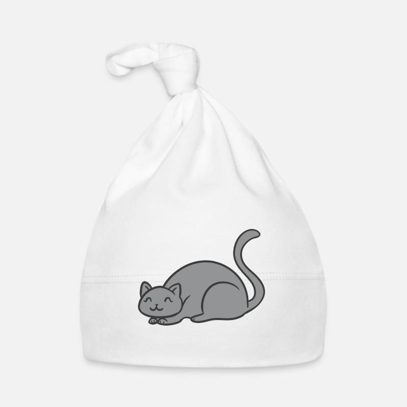 Sleeping Cat Organic Baby Cap