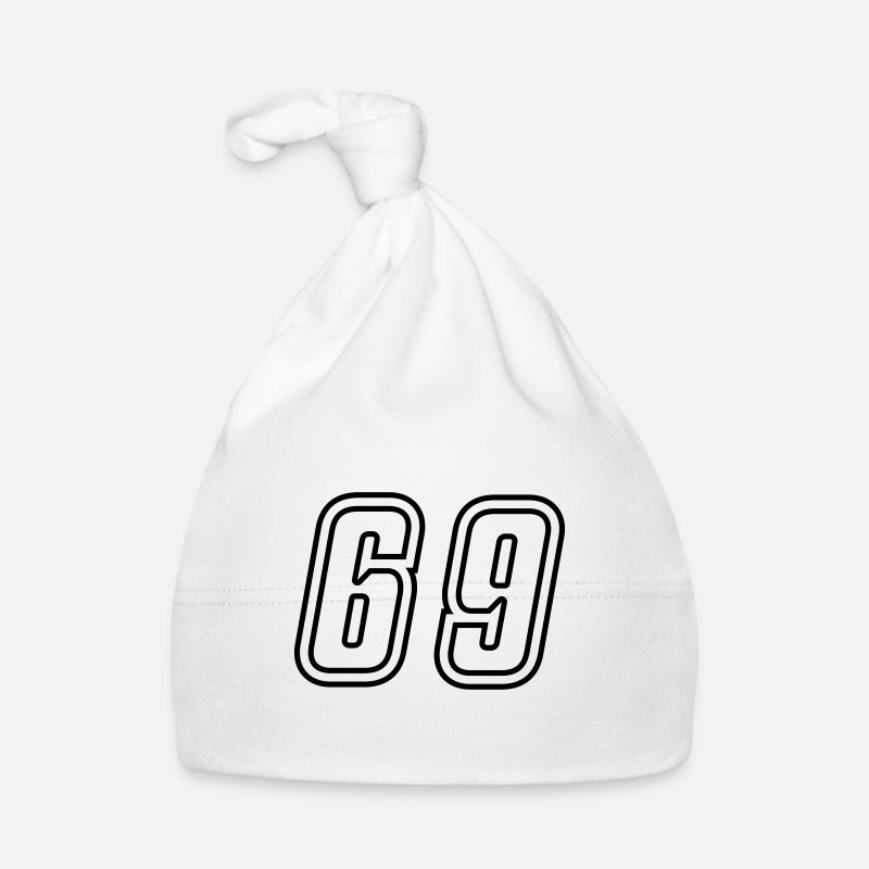 69 Numéro de numéro - Bonnet bio Bébé - blanc