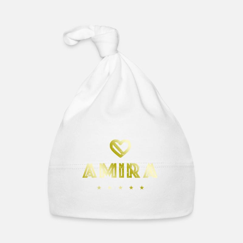 Amira Cœur - Bonnet bio Bébé - blanc
