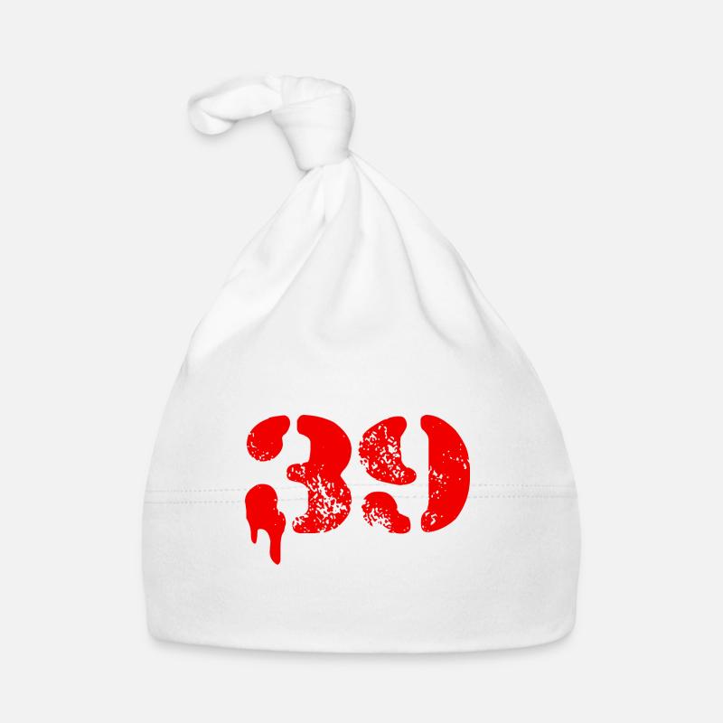 39 Symbole numérique - Bonnet bio Bébé - blanc