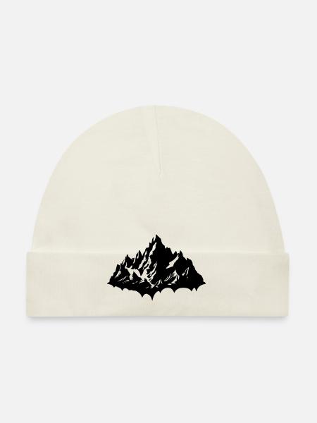 Mountains Nature Silhouette - Organic Baby Cap - white - Front