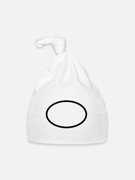 Oval circle geometry - Organic Baby Cap - white - Front