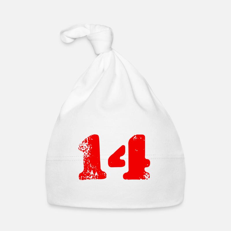 14 Number Symbol Organic Baby Cap