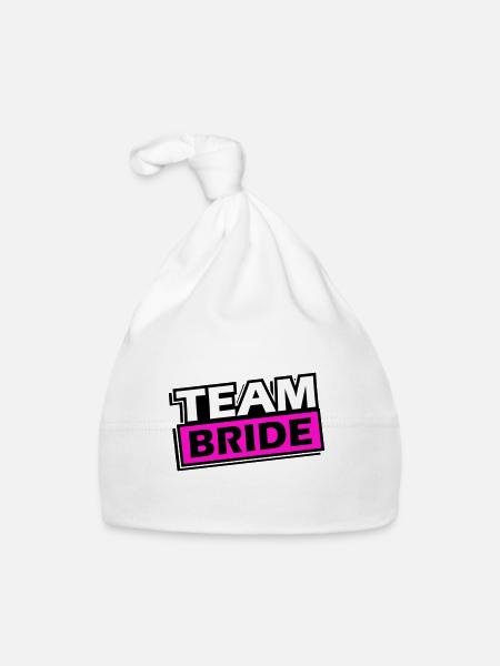 Team Bride Wedding Saying - Organic Baby Cap - white - Front