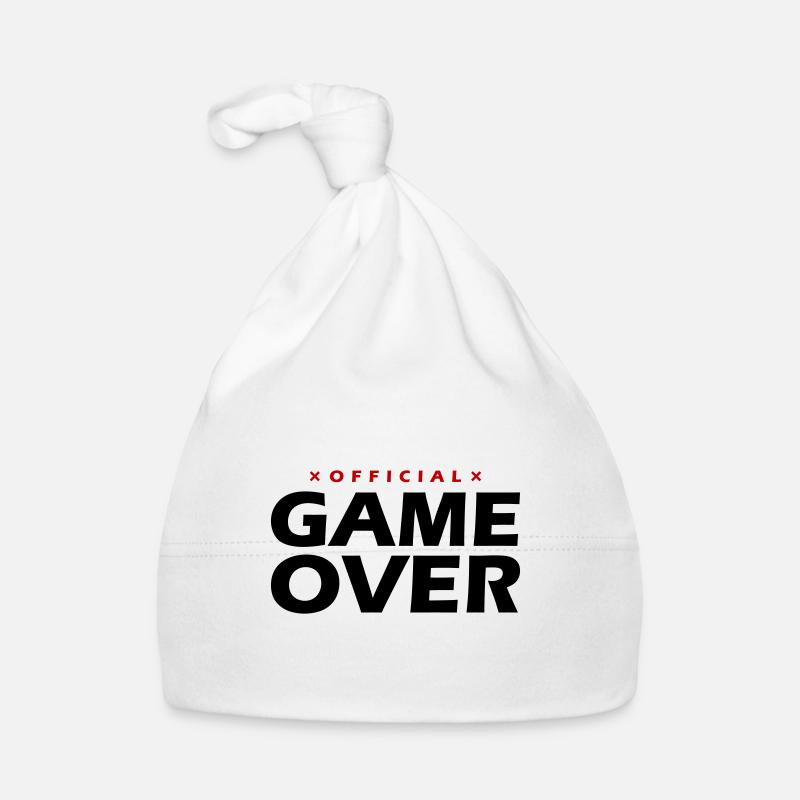 Citation Game Over - Bonnet bio Bébé - blanc