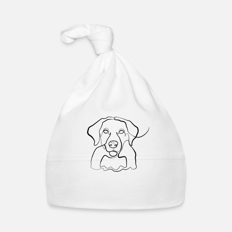 Hund Labrador - one line drawing Baby Bio-Mütze