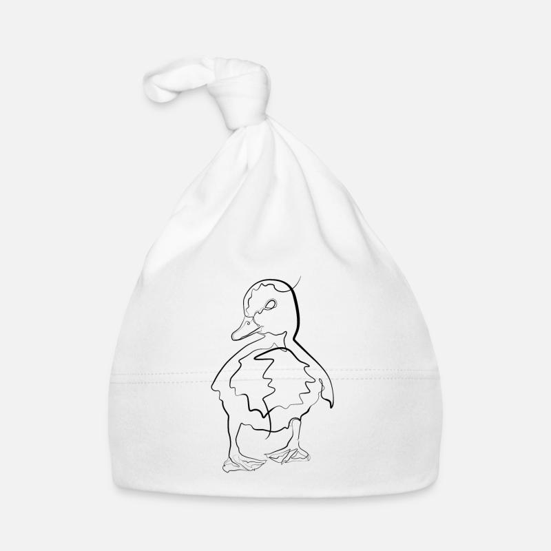Bébé tête d’animal de canard - one line drawing Bonnet bio Bébé