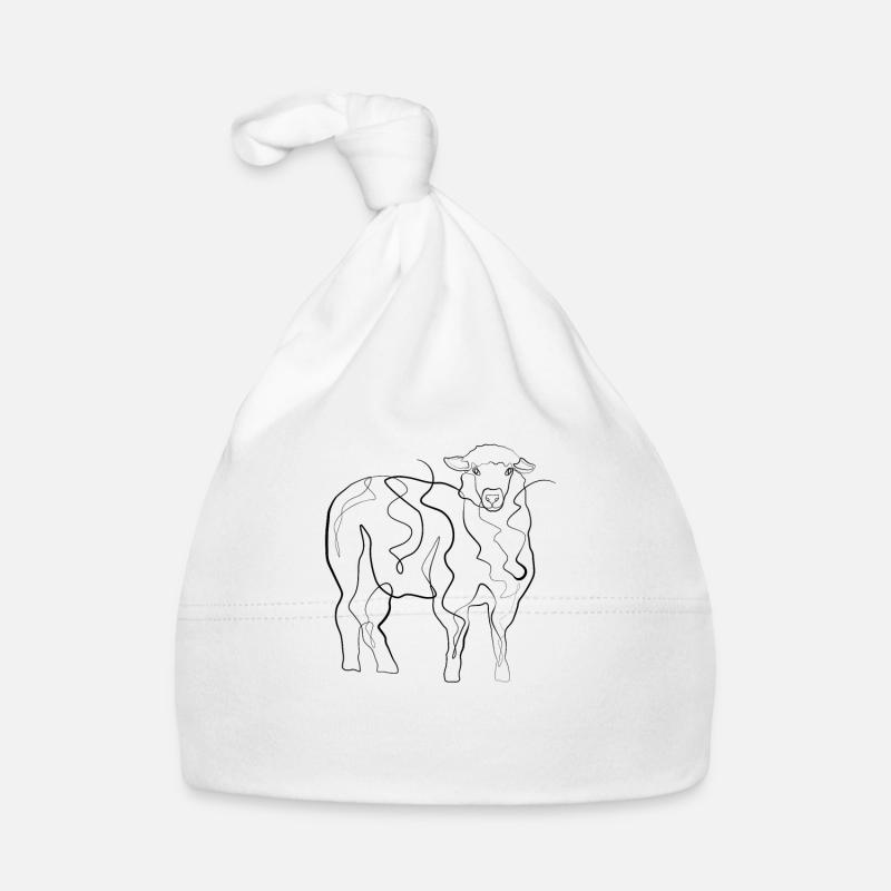 Schaf Hirte - one line drawing Baby Bio-Mütze