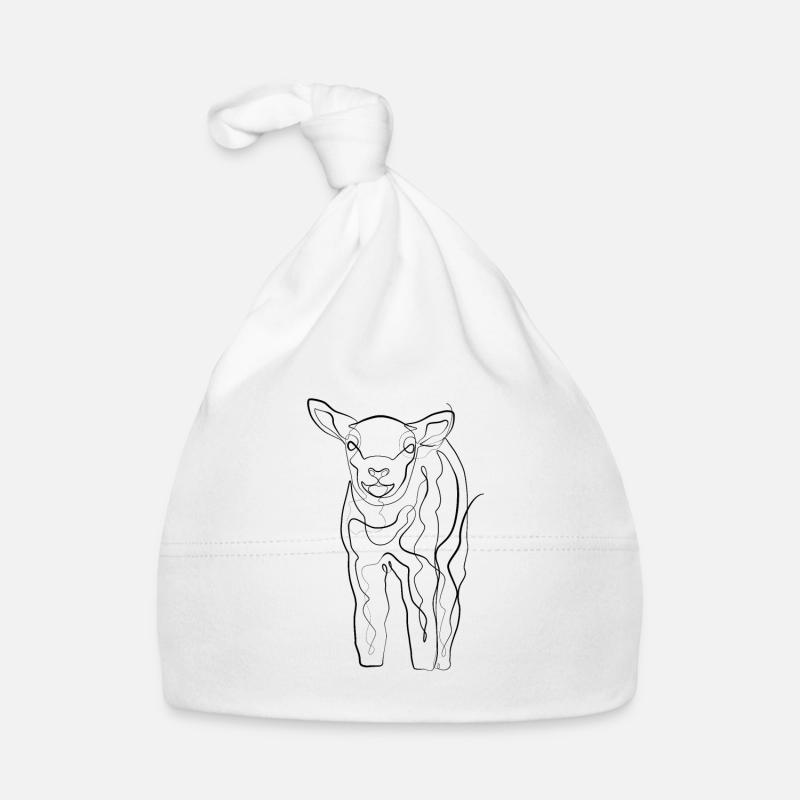 Lamm Hirte - one line drawing Baby Bio-Mütze