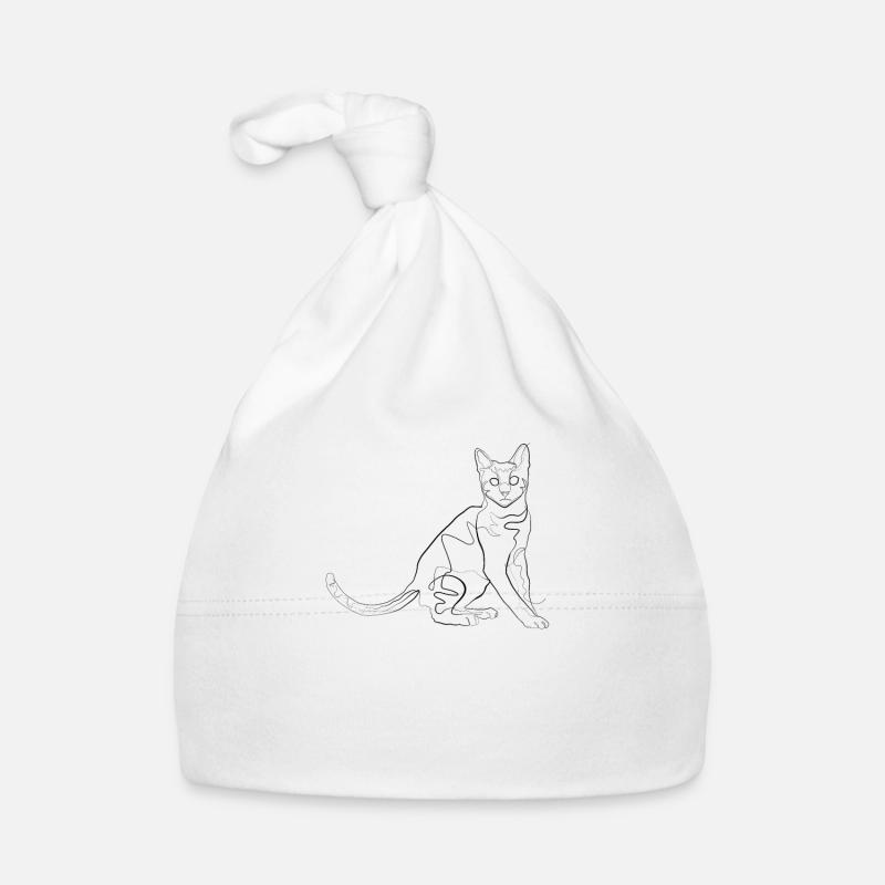 Cat - one line drawing Organic Baby Cap