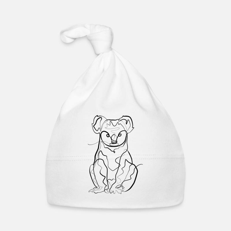 Koala Ours Australie - one line drawing Bonnet bio Bébé