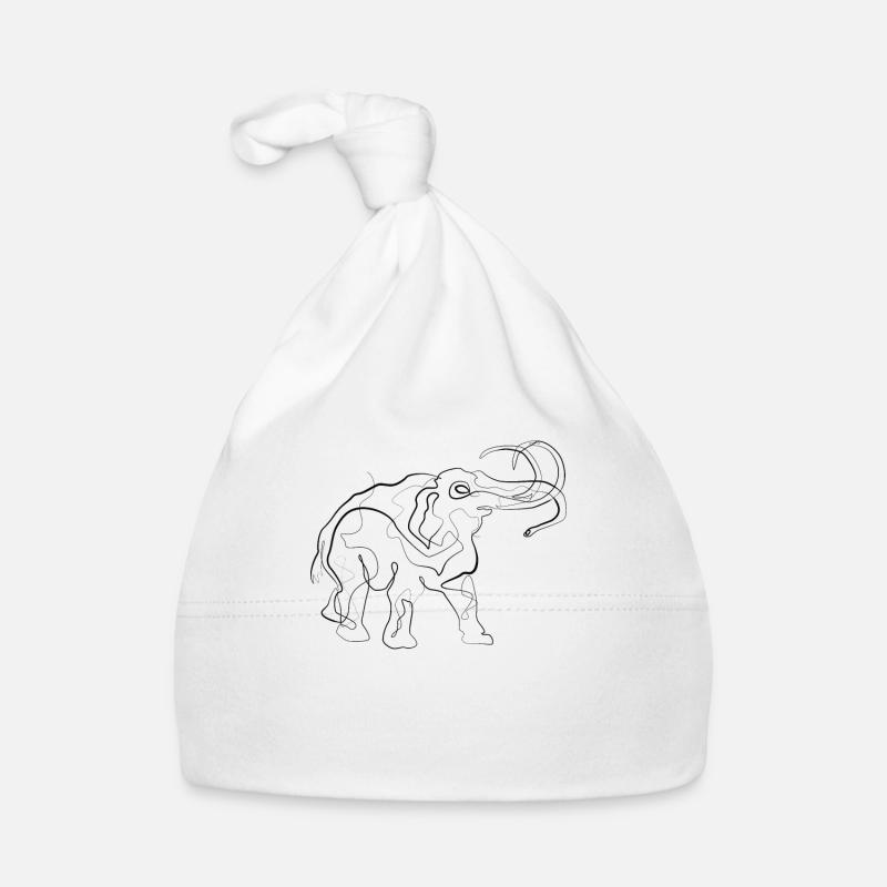 Mammut Elefant - one line drawing Baby Bio-Mütze