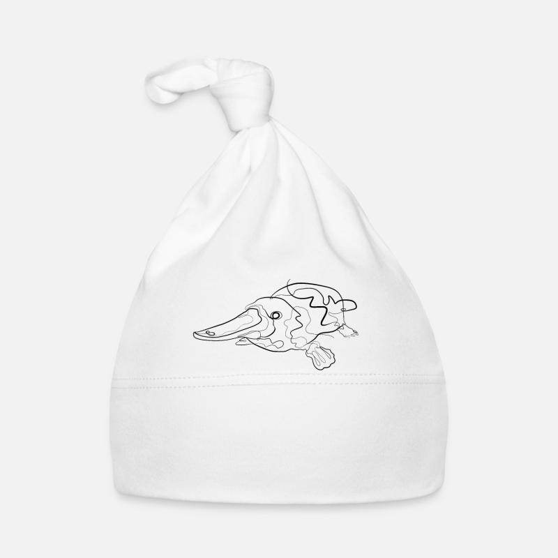 Omnes en Australie - one line drawing - Bonnet bio Bébé - blanc