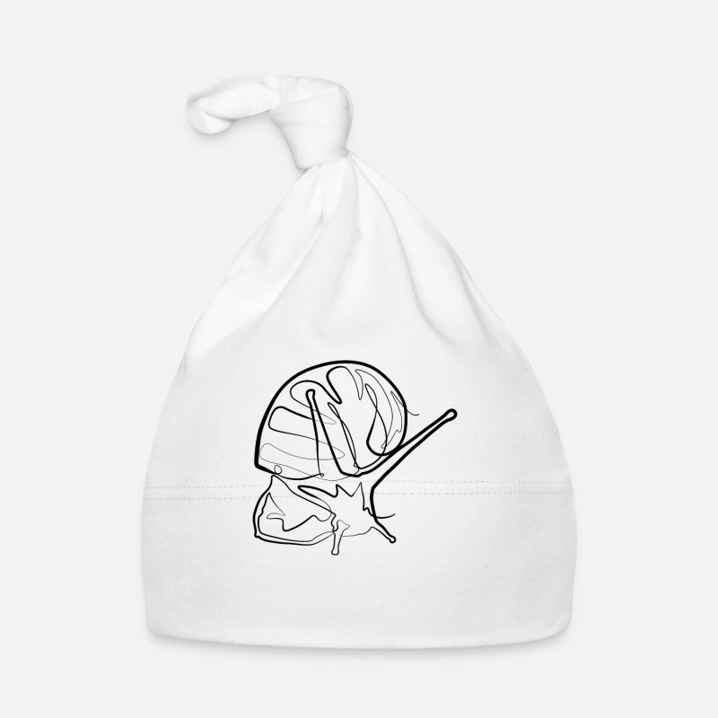 Schnecke - one line drawing Baby Bio-Mütze