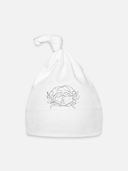 Cancer - one line drawing - Organic Baby Cap - white - Front
