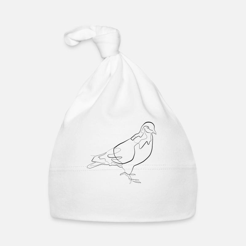 Brieftaube - one line drawing Baby Bio-Mütze