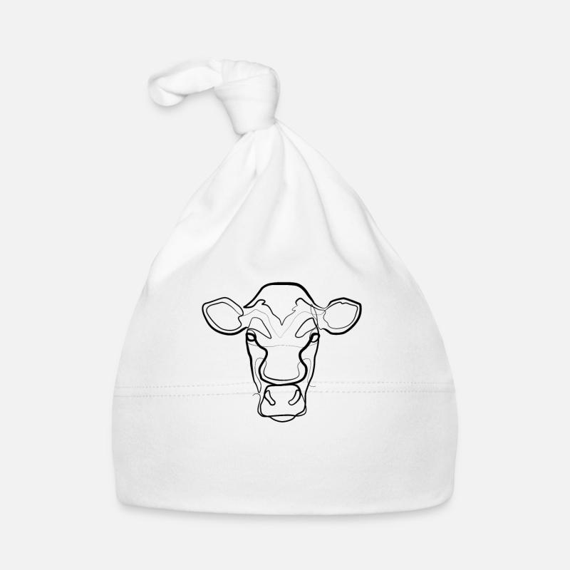 Cow - one line drawing Organic Baby Cap