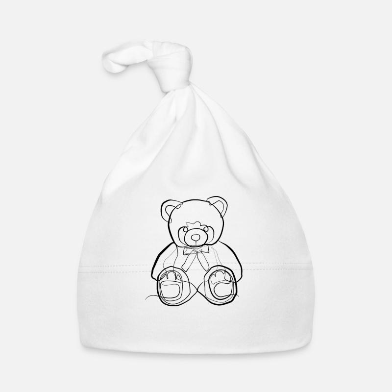 Ours en peluche - one line drawing Bonnet bio Bébé