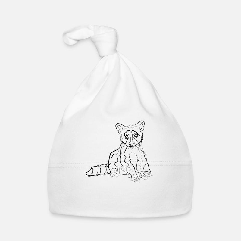 Raccoon - one line drawing Organic Baby Cap